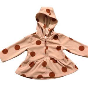 Carters Polka Dot Jacket With Hood size 6 months
